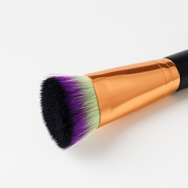 Fashion Black+purple Flat Shape Decorated Makeup Brush(1pc),Beauty tools