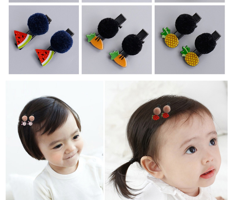 Fashion Red+gray Cherry Shape Decorated Hair Clip,Kids Accessories