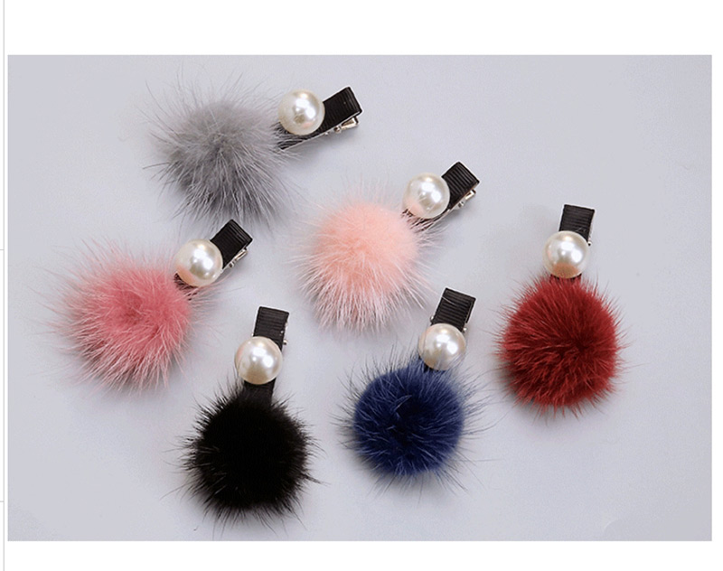 Lovely Navy Pearl&fuzzy Ball Decorated Hair Band,Kids Accessories