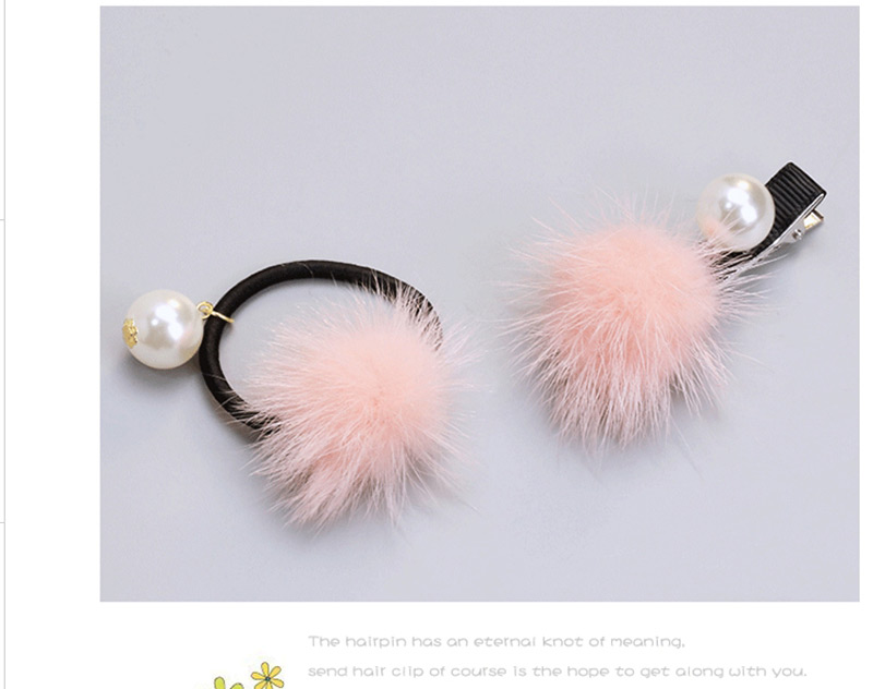 Lovely Pink Bear&fuzzy Ball Decorated Hair Band,Kids Accessories