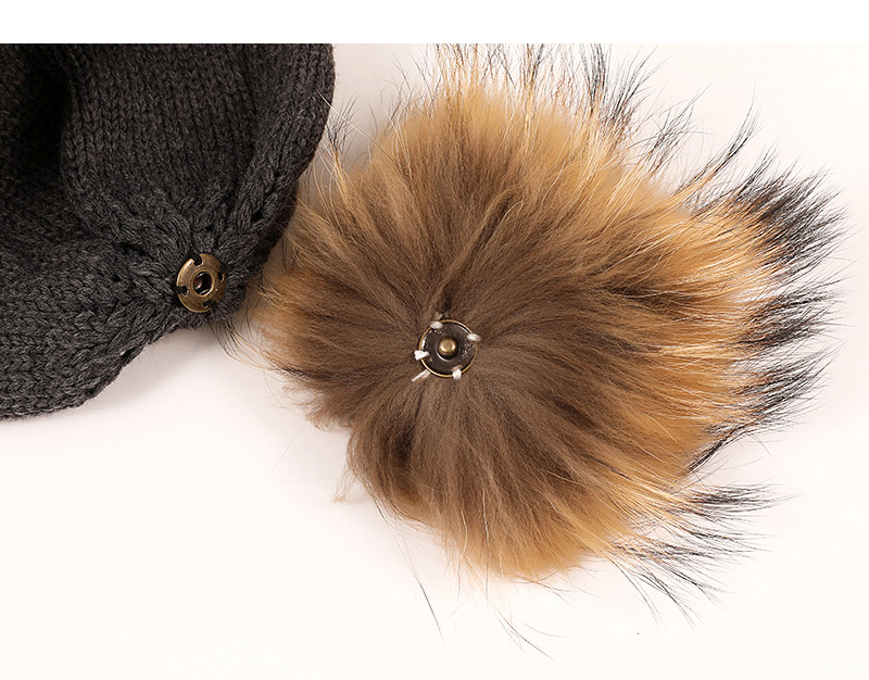 Fashion Coffe+beige Ball Decorated Pom Adult Hat,Knitting Wool Hats