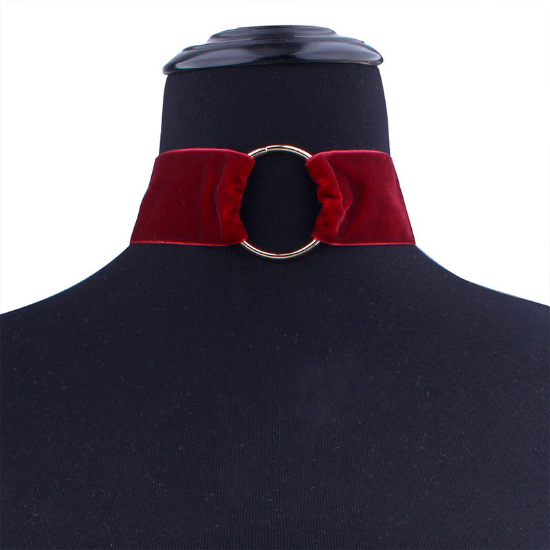 Fashion Plum Red Circular Ring Decorated Necklace,Bib Necklaces