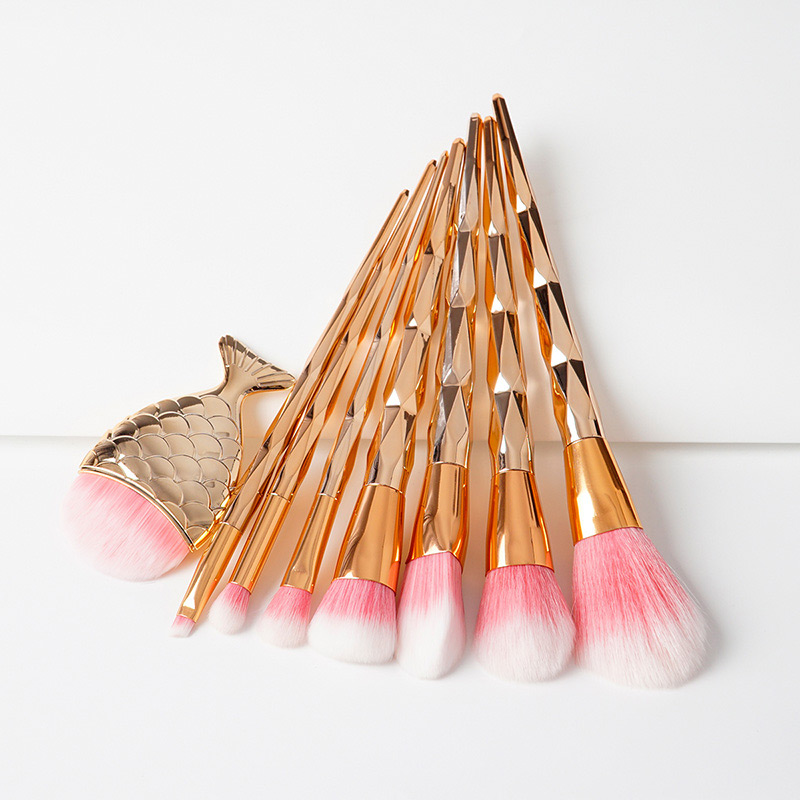 Fashion Rose Gold Pure Color Decorated Makeup Brush (8 Pcs),Beauty tools