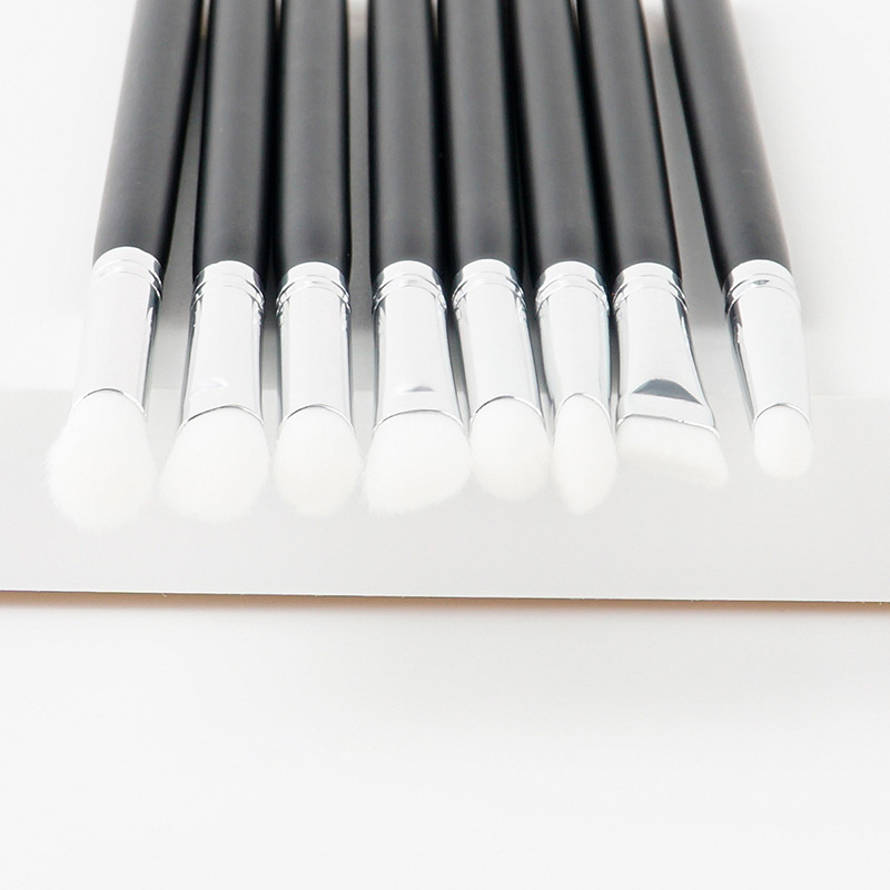 Fashion White+black Pure Color Decorated Makeup Brush ( 8 Pcs),Beauty tools