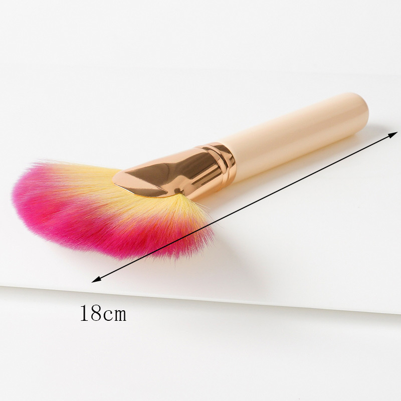 Fashion Plum Red+beige Sector Shape Decorated Makeup Brush,Beauty tools