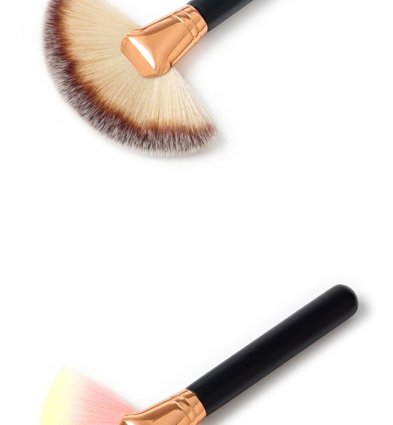 Fashion Pink+yellow Sector Shape Decorated Makeup Brush,Beauty tools
