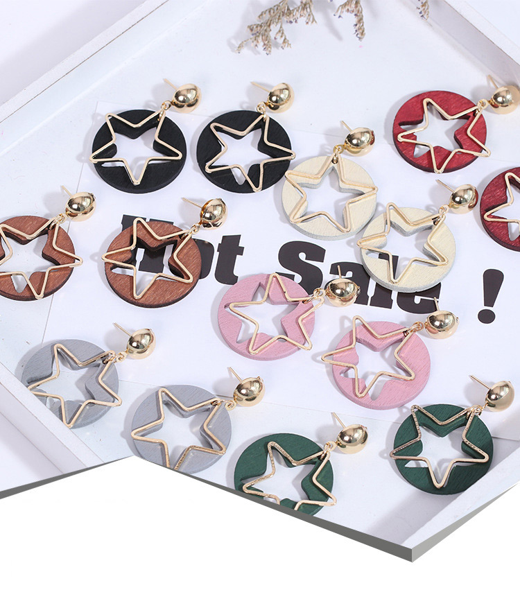 Fashion Coffee Star Shape Decorated Earrings,Drop Earrings