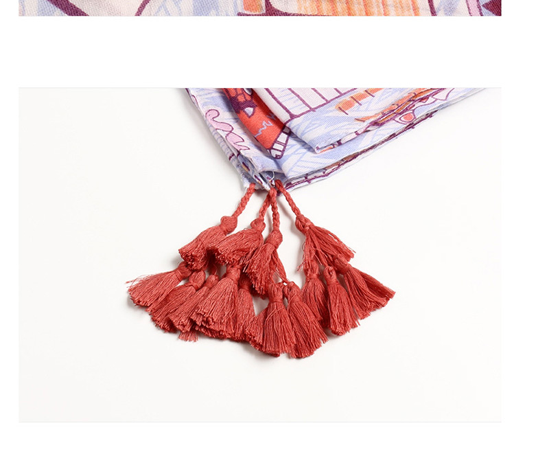 Vintage Multi-color Tassel Decorated Dual-use Scarf,Cover-Ups