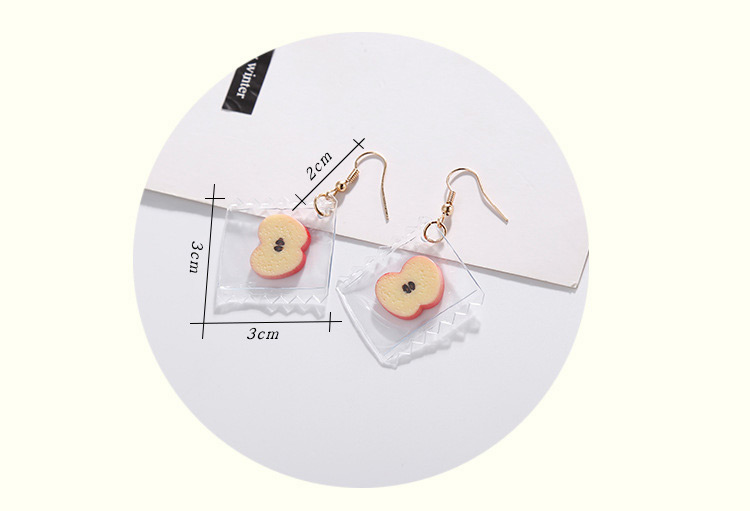 Personality Light Yellow Apple Shape Pendant Decorated Earrings,Drop Earrings