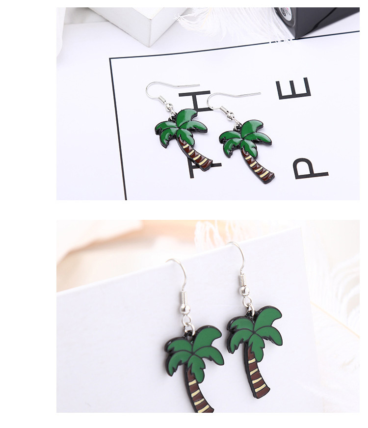 Lovely Green Coconut Tree Shape Decorated Earrings,Drop Earrings