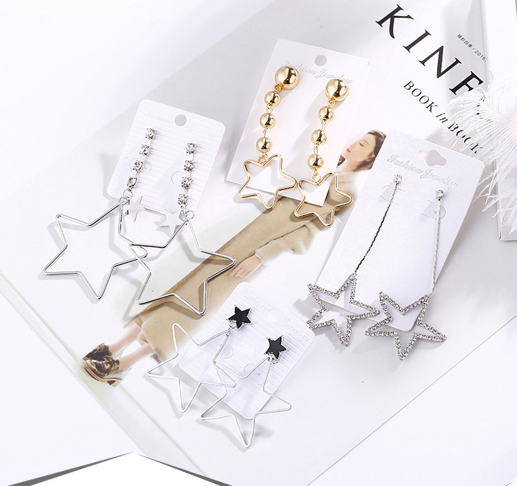 Fashion Silver Color Stars Shape Decorated Pure Color Earrings,Drop Earrings