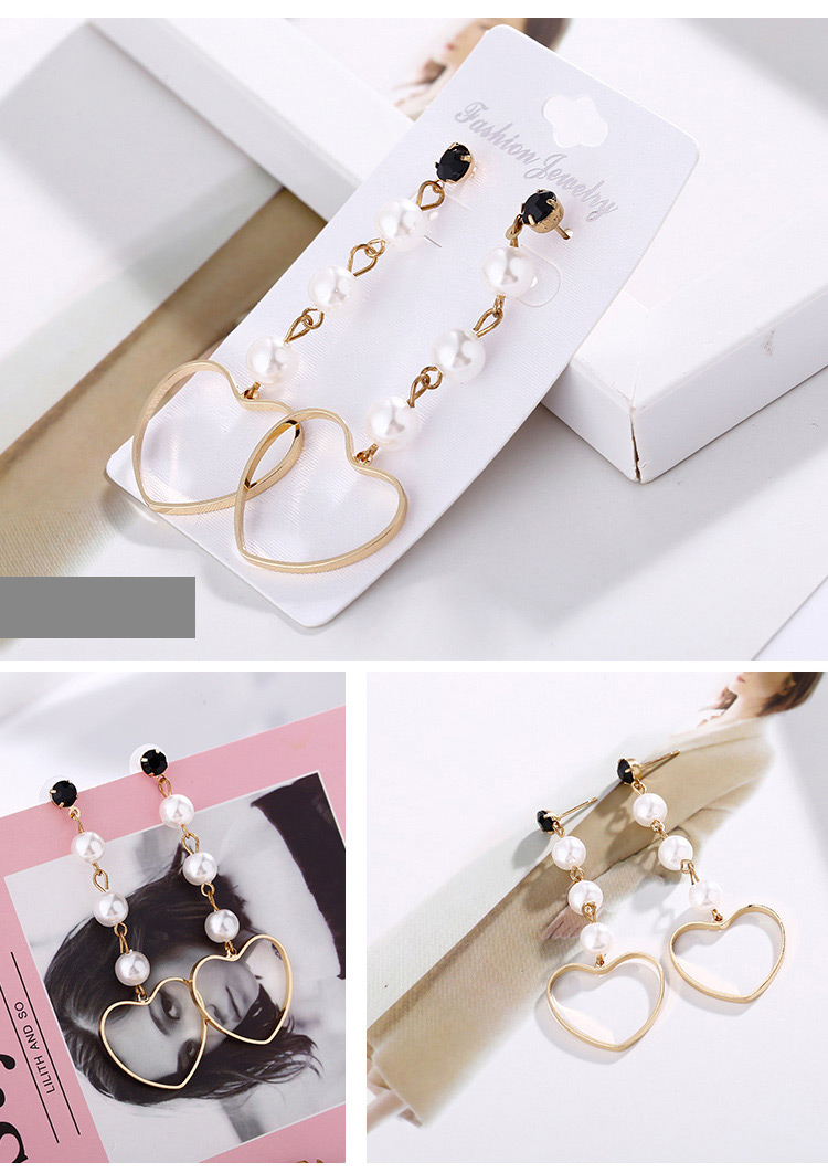 Fashion Gold Color Heart Shape Decorated Pure Color Earrings,Drop Earrings
