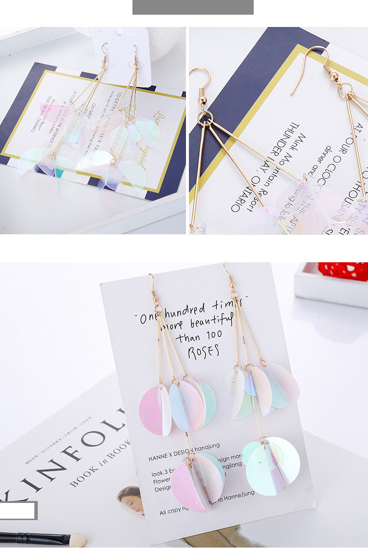Fashion Multi-color Round Shape Decorated Long Earrings,Drop Earrings