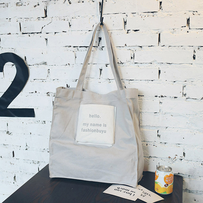 Fashion Light Gray Letter Pattern Decorated Shoulder Bag,Messenger bags