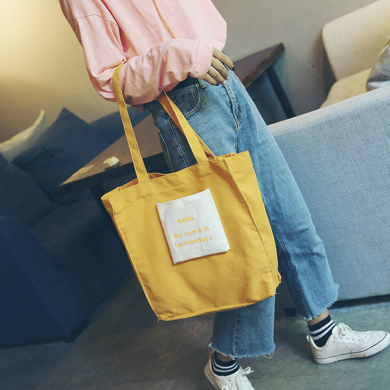 Fashion Yellow Letter Pattern Decorated Shoulder Bag,Messenger bags