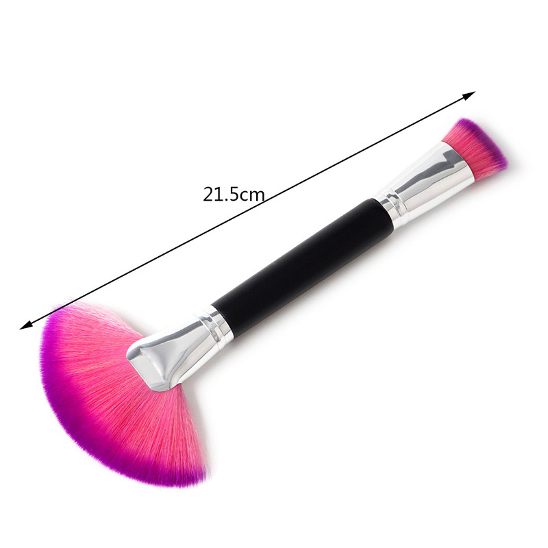 Fashion Plum Red+purple Sector Shape Decorated Makeup Brush(1pc),Beauty tools