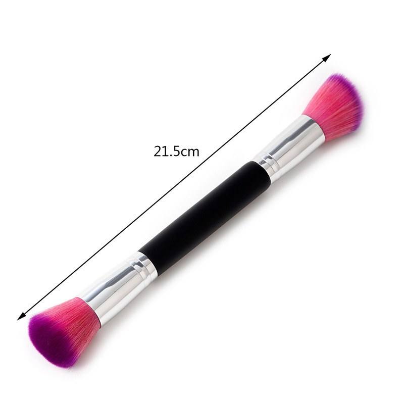 Fashion Red+black Oblique Shape Decorated Makeup Brush(1pc),Beauty tools