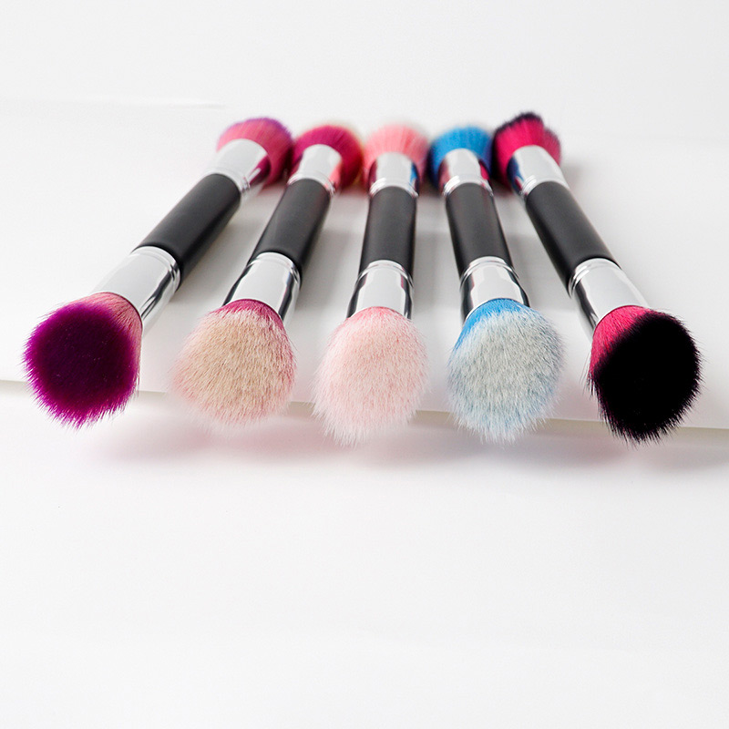Fashion Pink+purple Oblique Shape Decorated Makeup Brush(1pc),Beauty tools