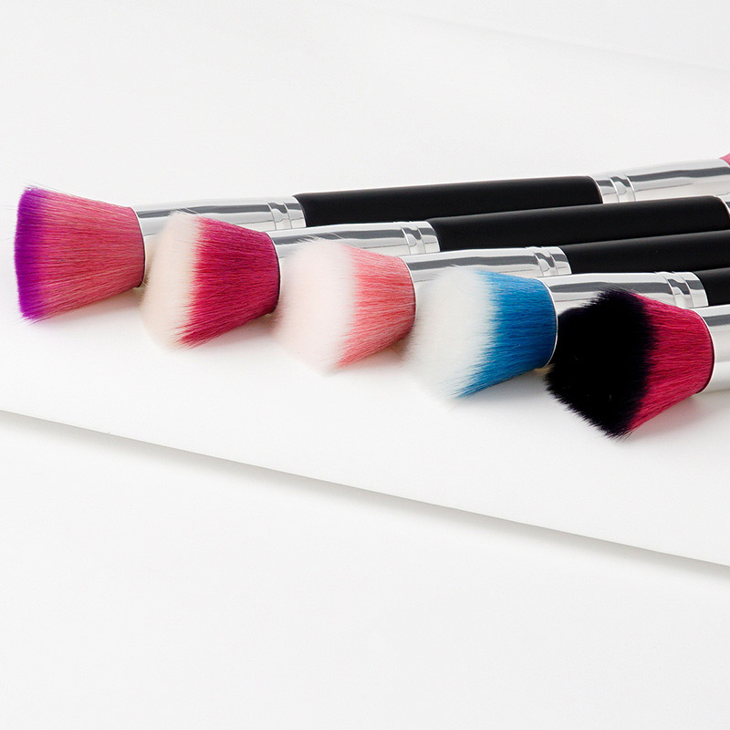 Fashion Pink+purple Oblique Shape Decorated Makeup Brush(1pc),Beauty tools