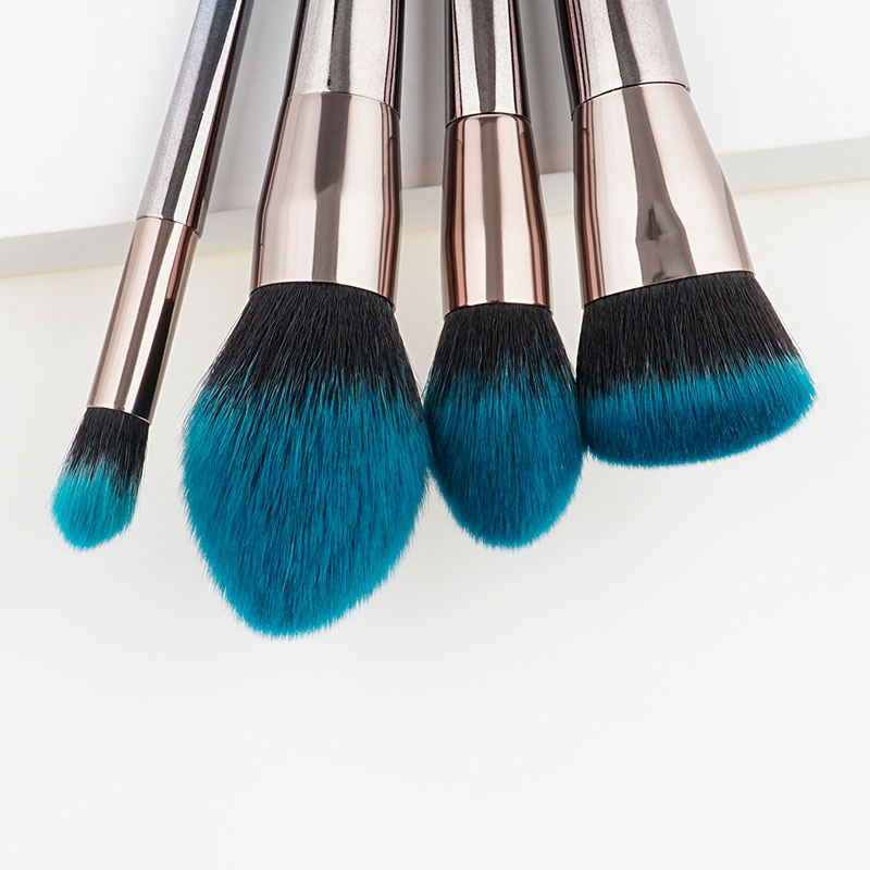 Fashion Blue+black Color Matching Decorated Makeup Brush(4pcs),Beauty tools