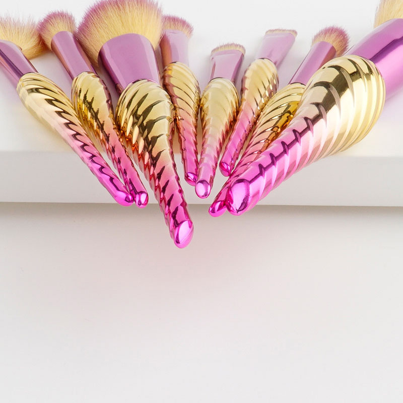 Fashion Yellow+pink Sector Shape Decorated Makeup Brush(8pcs),Beauty tools