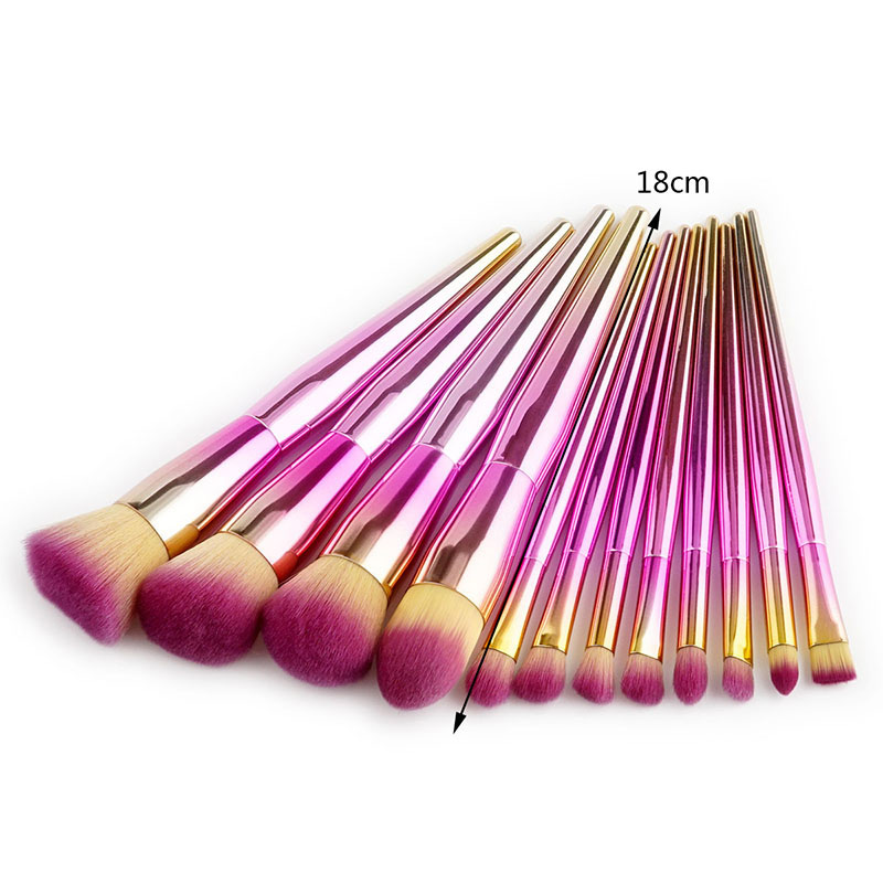 Fashion Yellow+pink Round Shape Decorated Makeup Brush(12pcs),Beauty tools