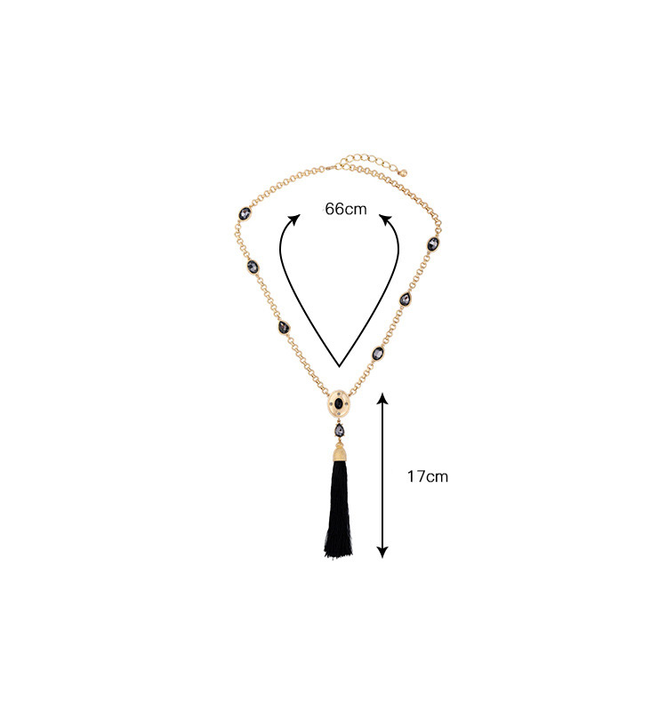 Fashion Gold Color Tassel Decorated Long Necklace,Thin Scaves