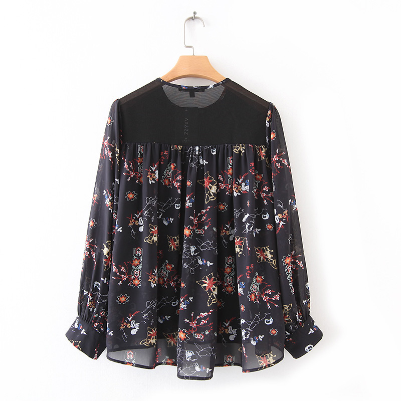 Trendy Multi-color Flower Pattern Decorated Long Sleeves Blouse,Sunscreen Shirts
