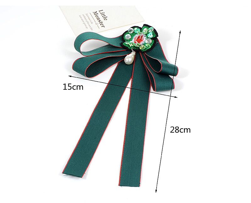 Trendy Green Flower Decorated Bowknot Design Brooch,Korean Brooches