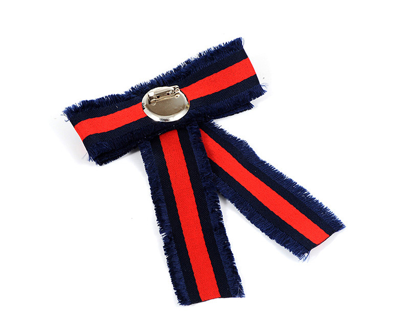 Fashion Red+navy Flower Decorated Bowknot Shape Brooch,Korean Brooches