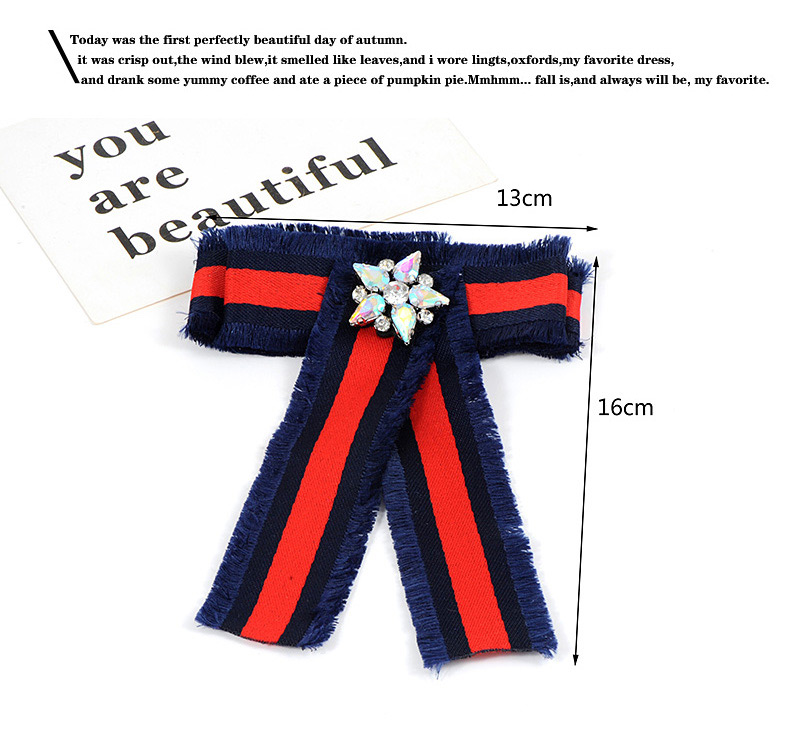 Fashion Red+navy Flower Decorated Bowknot Shape Brooch,Korean Brooches