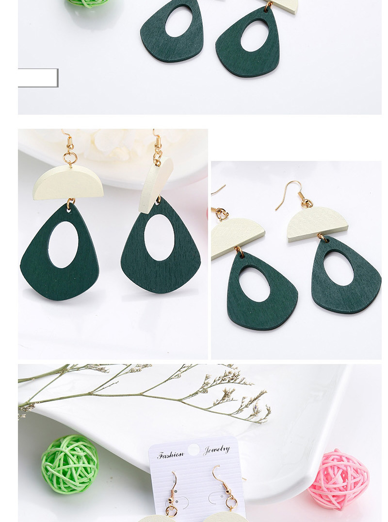 Vintage Green Irregular Shape Decorated Earrings,Drop Earrings