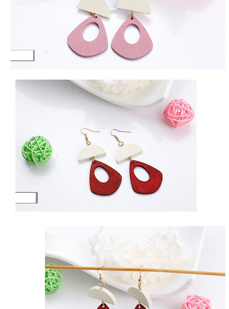 Vintage Pink Irregular Shape Decorated Earrings,Drop Earrings