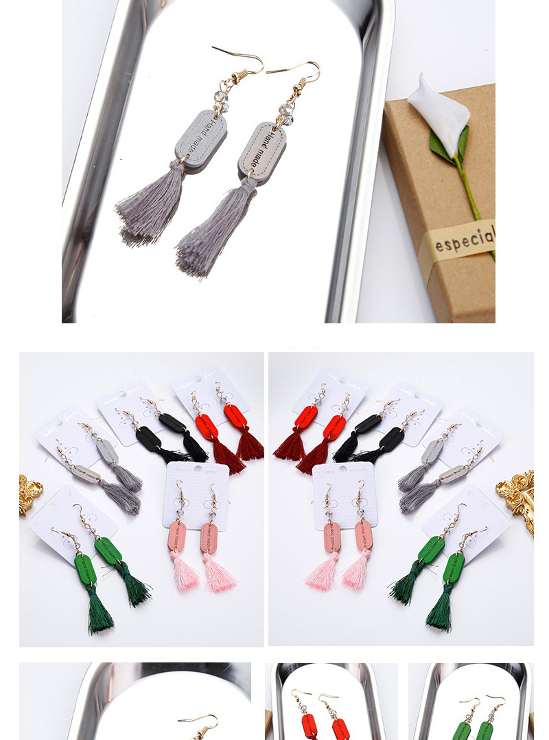 Fashion Gray Hand Made Design Tassel Earrings,Drop Earrings