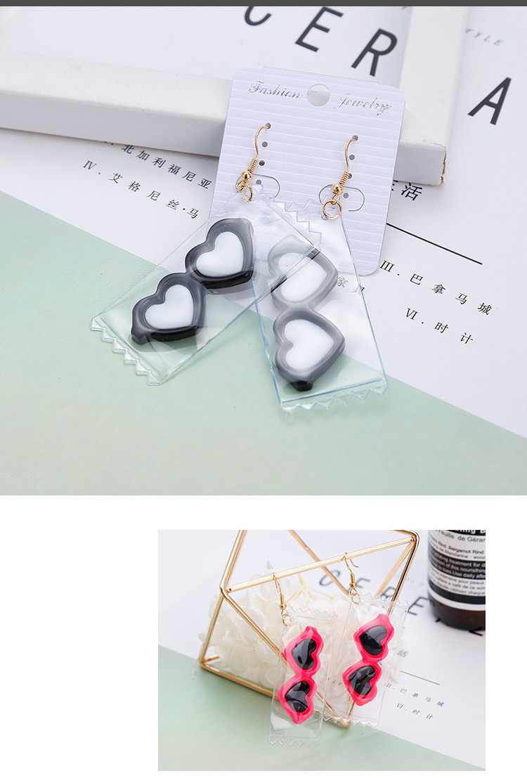 Lovely Pink Double Heart Shape Decorated Earrings,Drop Earrings