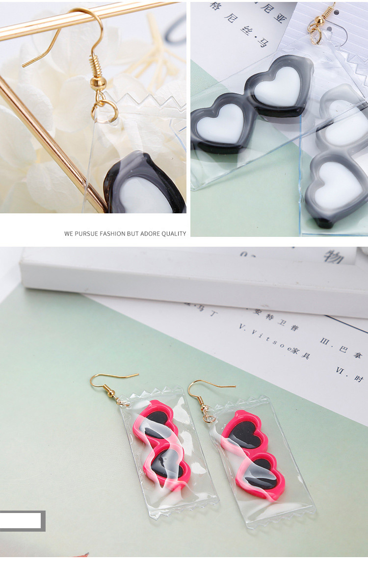Lovely Pink Double Heart Shape Decorated Earrings,Drop Earrings