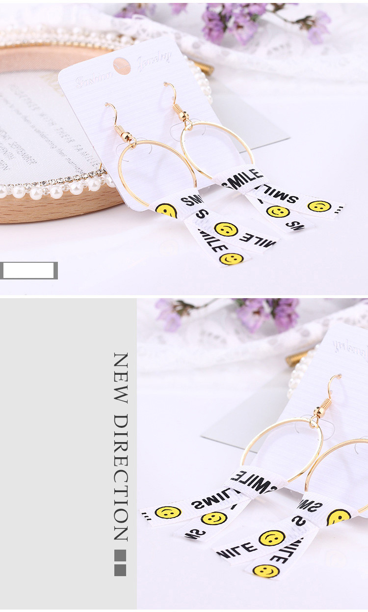 Fashion Gray Smile Face Decorated Earrings,Drop Earrings