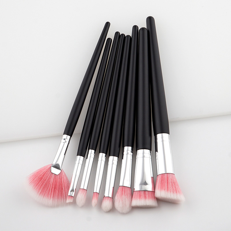 Fashion Pink+white Fan Shape Decorated Brushes (8pcs),Beauty tools