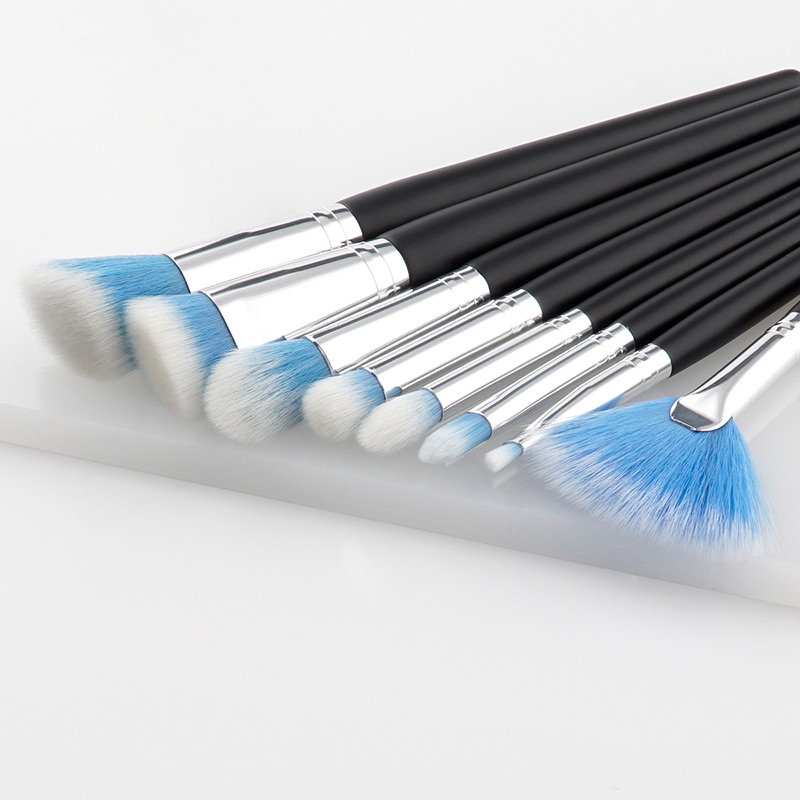 Fashion White+blue Fan Shape Decorated Brushes (8pcs),Beauty tools