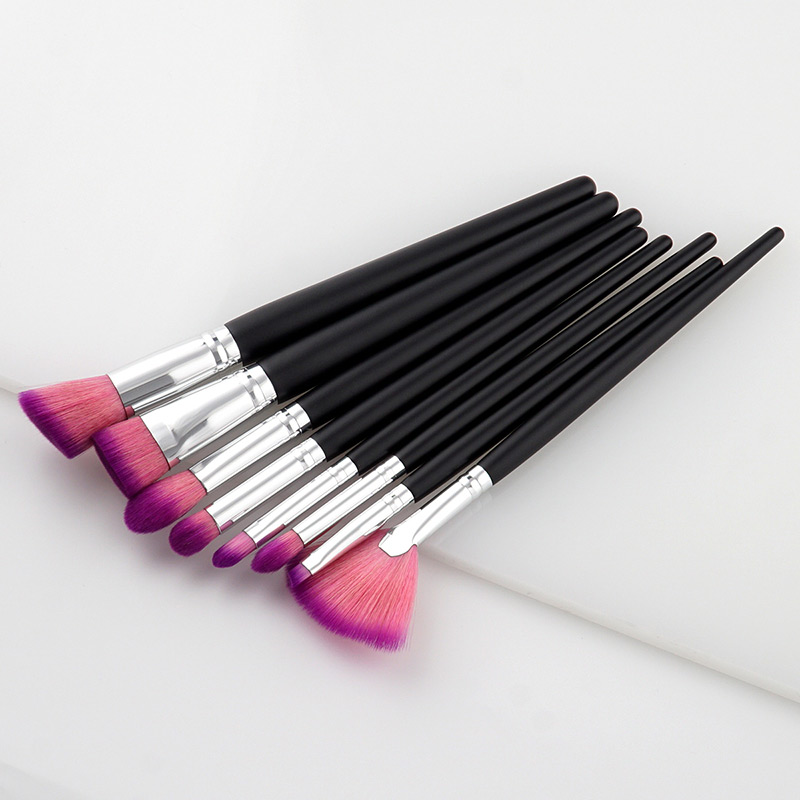 Fashion Pink+purple Fan Shape Decorated Brushes (8pcs),Beauty tools