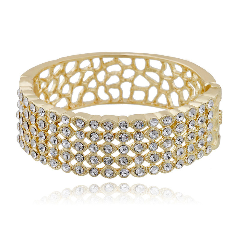Elegant Gold Color Hollow Out Decorated Bracelet,Fashion Bangles
