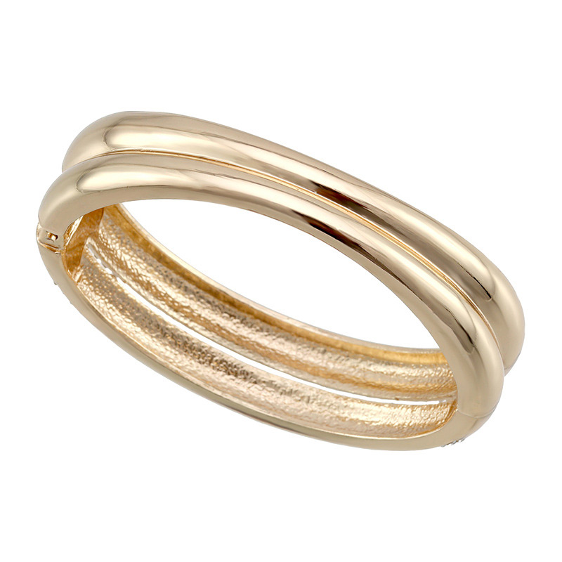 Elegant Gold Color Round Shape Diamond Decorated Double Layer Bracelet,Fashion Bangles