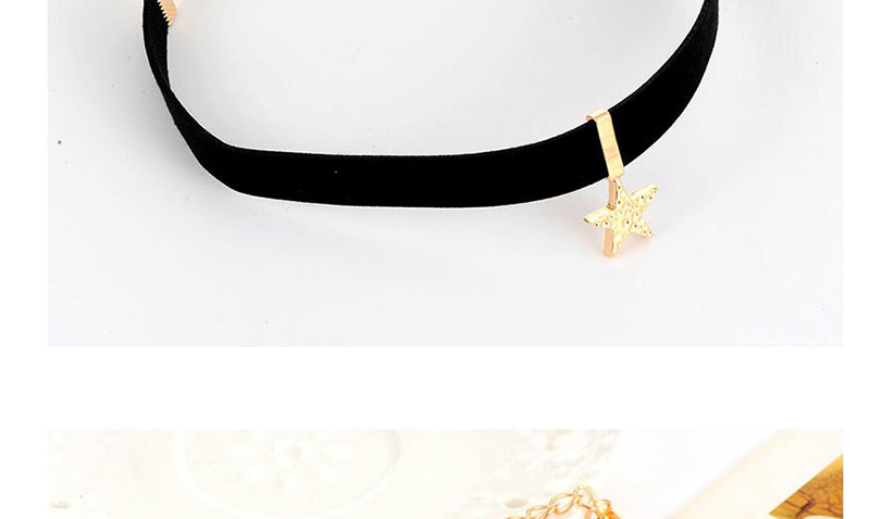 Vintage Gold Color Star Shape Decorated Double Layer Choker,Chokers