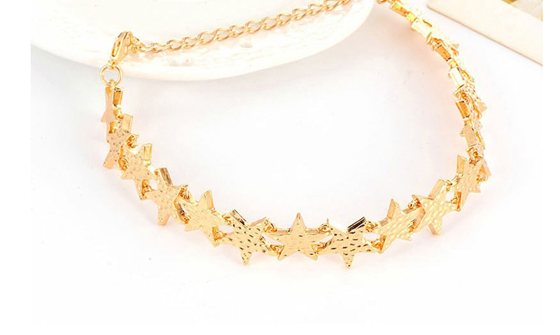 Vintage Gold Color Star Shape Decorated Double Layer Choker,Chokers
