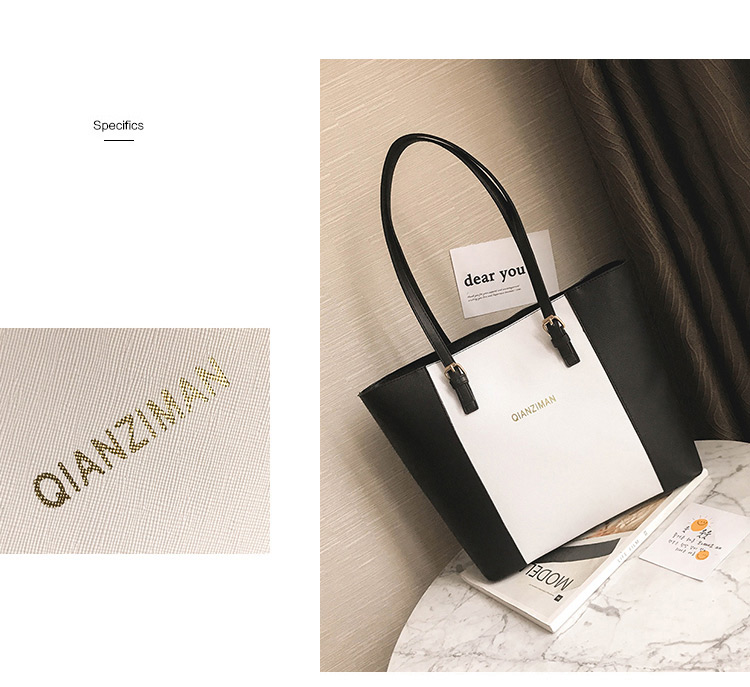 Fashion Black+white Lettar Pattern Decorated Shoulder Bag,Messenger bags