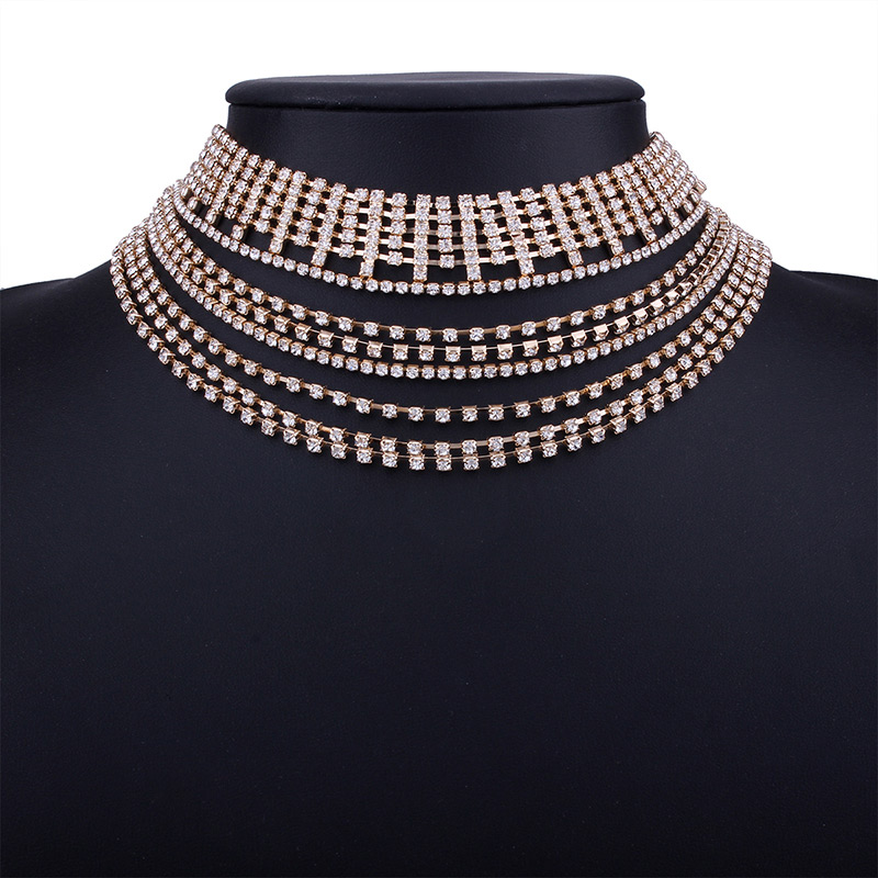 Sexy Gold Color Pure Color Decorated Multilayer Choker,Multi Strand Necklaces