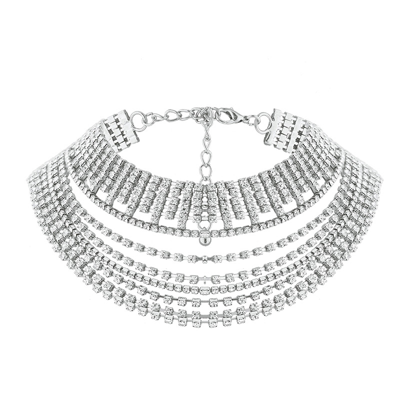 Sexy Silver Color Pure Color Decorated Multilayer Choker,Multi Strand Necklaces