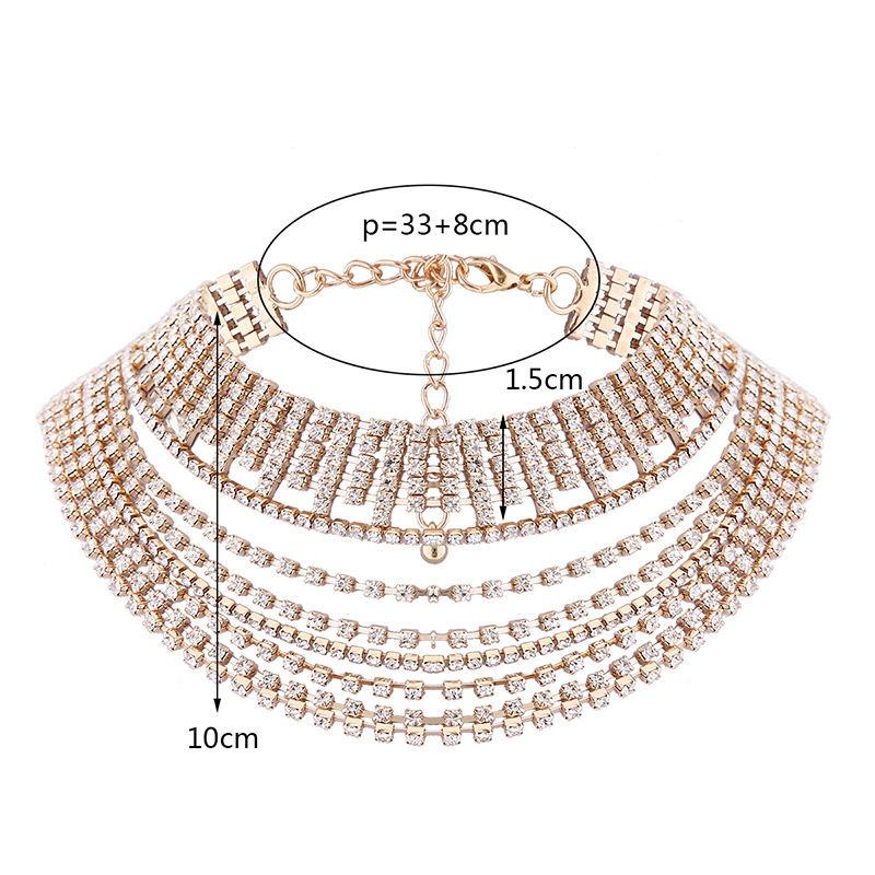 Sexy Silver Color Pure Color Decorated Multilayer Choker,Multi Strand Necklaces