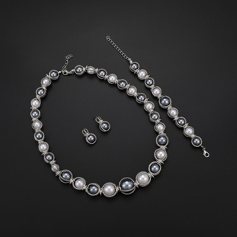 Fashion Silver Color Pearls Decorated Simple Jewelry Sets,Jewelry Sets