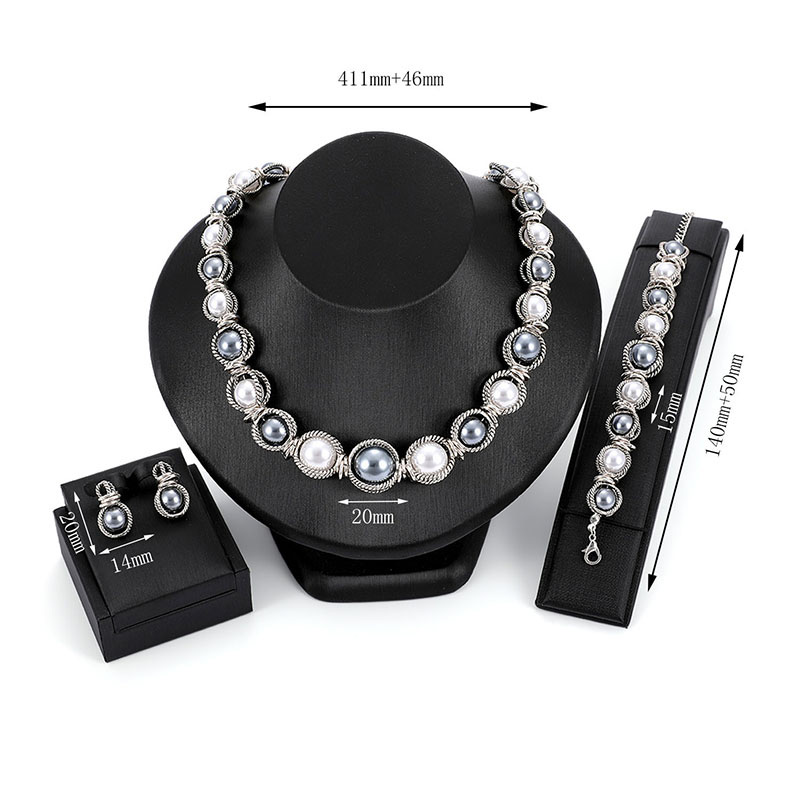 Fashion Silver Color Pearls Decorated Simple Jewelry Sets,Jewelry Sets